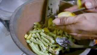 Lao Food  Making String Bean Salad in Laos [upl. by Eirak438]