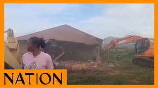 The demolition of 3500 houses belonging to squatters begins in Msambweni [upl. by Calvinna]