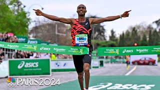 Mulugeta Uma races to historic win for Ethiopia at Paris Marathon  NBC Sports [upl. by Ramu]