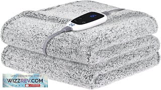 SEALY Electric Blanket Heated Throw 50quotx60quot Soft Double Sherpa Super Cozy Review [upl. by Mandelbaum]