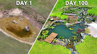 I Built a Wildlife Pond Day 1 vs Day 100 [upl. by Stefan]