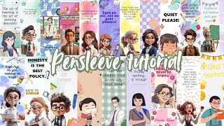 Episode 1  How to make pensleeve for Teachers Day  Canva [upl. by Feld]