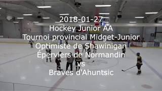 2018 01 27 Tournoi de Shawinigan Éperviers de Normandin vs Braves [upl. by Levana]