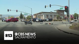 Procession held for Vacaville police officer hit and killed during traffic stop [upl. by Ewolram]