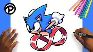 COMO DESENHAR O SONIC CORRENDO  SONIC THE HEDGEHOG [upl. by Tenej150]