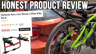 The problem with BIKE RACKS A very HONEST Halfords Rear Low Mount 2Bike Rack Review [upl. by Ivers910]