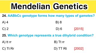 Mendelian Genetics  Inheritence and Variation MCQ Class 12 [upl. by Bannister]