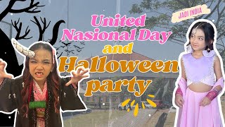 UN Day dan HALLOWEEN PARTY  sehari 2 karakter [upl. by Nirej]