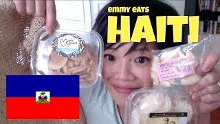 Emmy Eats Haiti  tasting Haitian sweets [upl. by Maighdlin]