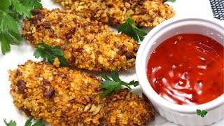 CRISPY CRUNCHY PecanCrusted Chicken Tenders in the Air Fryer  Crispy Chicken Tenders [upl. by Haeli]