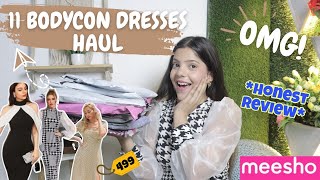 Under Rs499 BODYCON DRESSES From Meesho  11 dresses tryon haul  Meesho haul  BeautyBlush [upl. by Maurine514]