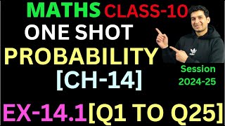 PROBABILITY  Class 10  Maths  Ch 14  EX141 [upl. by Rahs]