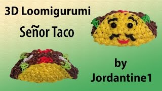 New 3D Loomigurumi  Amigurumi Señor Taco  Rubber Band Crochet  Rainbow Loom  Hook Only [upl. by Misak836]