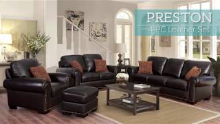 Abbyson  Preston 4 Piece Leather Set [upl. by Aimaj825]