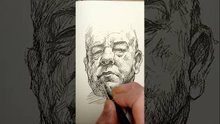 Sketch portrait with pen artland art portrait sketchingprocess [upl. by Nomi]