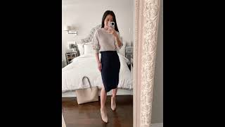 Inter Short Dress Inspo How to wear Pencil skirt outfit in winter leather pencil skirt outfit [upl. by Sined]