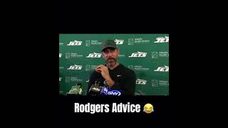 Rodgers Gives Advice To Breece Hall “Stop complaining“ 😂 [upl. by Eittol]