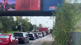 CPKC 118 intermodal and CN A435 manifest train at Islington Ave and Steeles Ave W in Vaughan today [upl. by Hogen119]