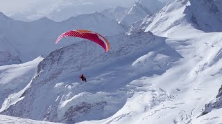 Ueli Steck Paraglides Between Mountains In The Swiss Alps [upl. by Cornie]