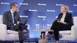 PM Kyriakos Mitsotakis discussion with journalist Francine Lacqua at a Bloomberg event in Athens [upl. by Nigrom]