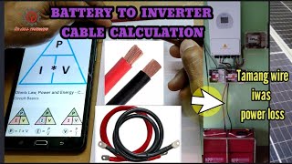 BATTERY CABLE TO INVERTER CALCULATION  WIRE SIZING TAGALOG [upl. by Reeher849]