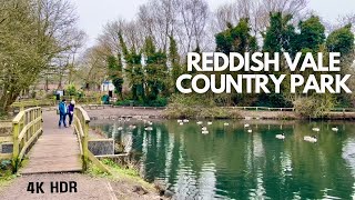 Reddish Vale Country Park 4K  Parks In Greater Manchester [upl. by Omoj]