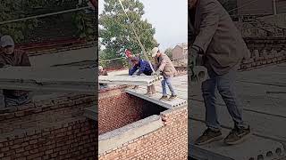 Hollow cement board roof installation process for brick house [upl. by Castra569]