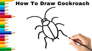 How To Draw A Cockroach Easy Step By Step  Kids Drawing [upl. by Hazem]