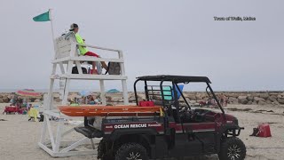 Strong rip currents at Wells Beach result in two rescues [upl. by Ayatahs]