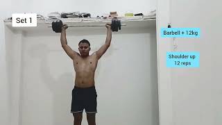 Intense Barbell Workout for Shoulders and Biceps [upl. by Ellerahc]