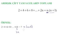 ARDIŞIK SAYILAR Ardışık Çift Sayıların Toplamı [upl. by Joost828]