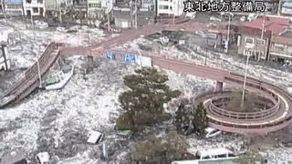 Surveillance camera footage of the 2011 tsunami in Japan [upl. by Alonzo]