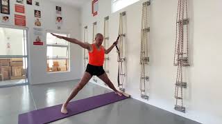 Yoga Kurunta  Iyengar Yoga practice with wall ropes [upl. by Eehtomit]