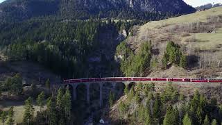 Rhaetian Railway Landwasser Viaduct Graubünden [upl. by Hindu]