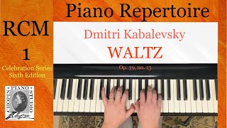 RCM 1 Piano Repertoire  Waltz by Dmitri Kabalevsky [upl. by Hecht8]