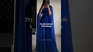 Try this hairstyle with lehenga shorts aesthetic trending lehenga hairstyle [upl. by Newel]