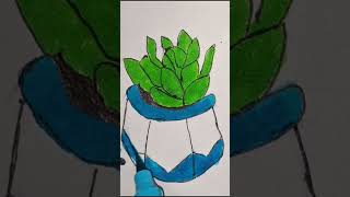 Plant 🪴 pot drawing art painting drawing plant pot music ✌️✨️ [upl. by Aivlis]