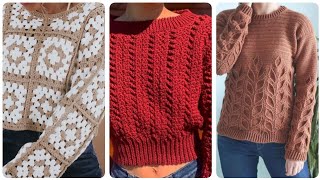 Most Beautiful amp Stylish Crochet Tunic TopSweater Designs Ideas 2024 [upl. by Dnalel]