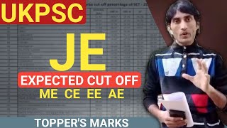 UKPSC JE Cut Off 2024  Expected  ME CE EE amp AE  Toppers Marks Range [upl. by Seiuqram224]