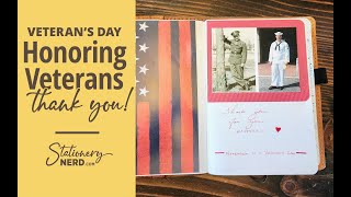 Honoring my grandfather and nephew on Veterans Day  ASMR Art Journaling [upl. by Bea]