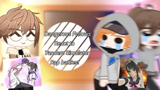 Dangerous Fellows React to Yandere Simulator Rap BattleYandereChan VS YandereKunAnnes GachaLife [upl. by Ahsinav338]