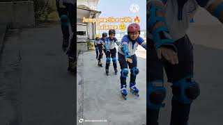 Oxelo skates 🛼 with jump practice 🔥 Begginers champs💪 Roller skating 🛼 shorts 👆 [upl. by Sirap453]