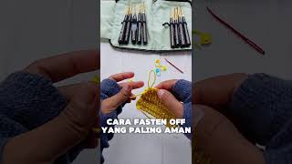 HOW TO FASTEN OFF crochet rajut crochettutorial crochettips crocheting learntocrochet fyp [upl. by Silecara]