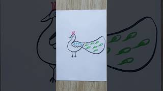 How to draw a peacock with number 2 shorts drawing art [upl. by Durware]