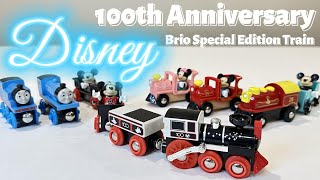 Brio and Thomas Wooden Railway  Magic Turns Thomas to Mickey  100th Anniversary Special Edition [upl. by Milurd]