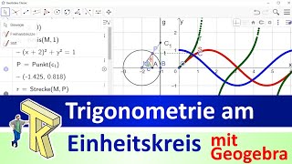 Trigonometrie am Einheitskreis konstruiert mit Geogebra [upl. by Durware]