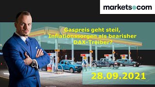 Gaspreis geht steil Inflationssorgen als bearisher DAXTreiber [upl. by Aplihs]