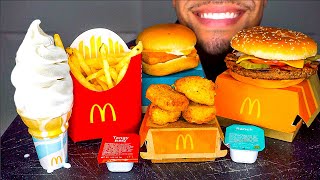 ASMR McDonald’s Ice Cream Cone Cheesy Quarter Pounder Chicken Nuggets Fries Fish Fillet Big Bites [upl. by Luhey]