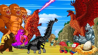 King kong vs Godzilla Giant MONKEY Brachiosaurus Shin in the cave Various Titan Animation Cartoon [upl. by Hploda]