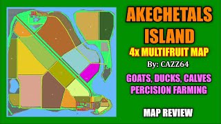 Akechetals Island 4x Multifruit Map Review Farming Simulator 19 [upl. by Sophia999]